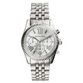 Michael Kors Lexington Silver Dial Silver Steel Strap Watch for Women - MK5555