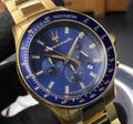 Maserati SFIDA Analog Blue Dial Gold Stainless Steel Watch For Men - R8873640008