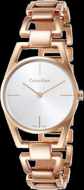 Calvin Klein Dainty White Dial Rose Gold Steel Strap Watch for Women - K7L23646