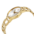 Calvin Klein Stately Silver Dial Gold Steel Strap Watch for Women - K3G23526