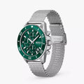 Hugo Boss Admiral Chronograph Green Dial Silver Mesh Bracelet Watch for Men - 1513905