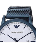 Emporio Armani Luigi Quartz White Dial Blue Mesh Bracelet Watch For Men - AR11025