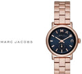 Marc Jacobs Baker Navy Blue Dial Rose Gold Stainless Steel Strap Watch for Women - MBM3332