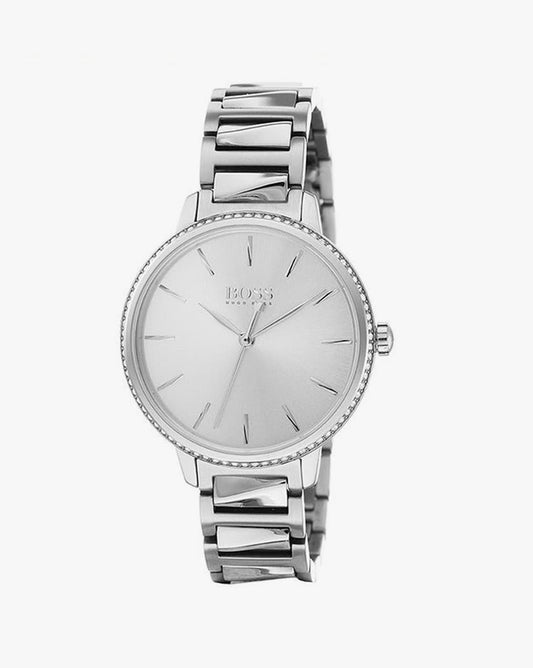Hugo Boss Signature Silver Dial Silver Stainless Steel Strap Watch for Women - 1502539
