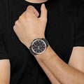 Hugo Boss Grandmaster Chronograph Black Dial Black Steel Strap Watch for Men - 1513885