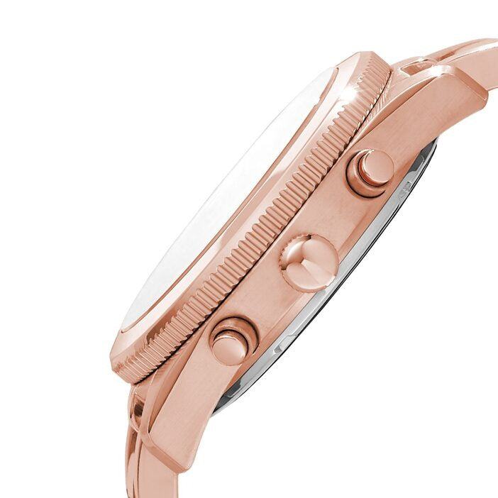 Fossil Boyfriend Multifunction Rose Gold Dial Rose Gold Steel Strap Watch for Women - ES3885