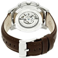 Fossil Grant Automatic Skeleton White Dial Brown Leather Strap Watch for Men -  ME3027