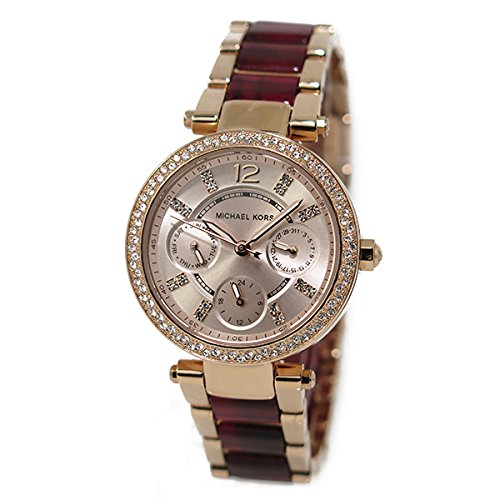 Michael Kors Parker Rose Gold Dial Two Tone Steel Strap Watch for Women - MK6239