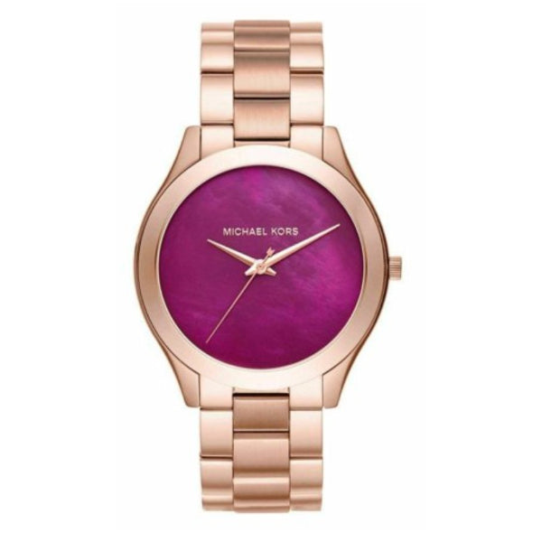 Michael Kors Pink Dial Rose Gold Steel Strap Watch for Women - MK3550