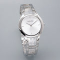 Calvin Klein Class White Dial Silver Steel Strap Watch for Women - K6R23126