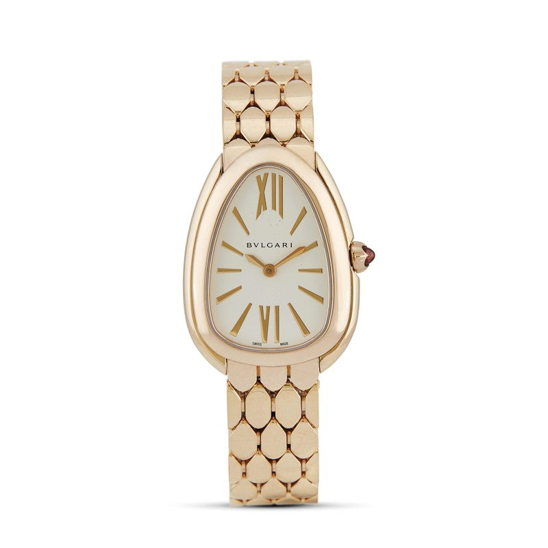 Bvlgari Serpenti Seduttori Quartz Silver Dial Rose Gold Steel Strap Watch for Women - SERPENTI103145