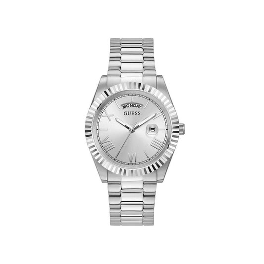 Guess Connoisseur Silver Dial Silver Steel Strap Watch for Men - GW0265G6