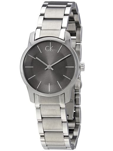 Calvin Klein City Grey Dial Silver Steel Strap Watch for Women - K2G23161