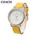 Coach Delancey White Dial Yellow Leather Strap Watch for Women - 14502882