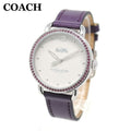 Coach Delancey White Dial Purple Leather Strap Watch for Women - 14502886