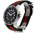 Gucci Dive Quartz Black Dial Two Tone Nylon Strap Watch For Men - YA136209
