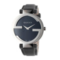 Gucci G Lock Interlocking Quartz Black Dial Black Leather Strap Watch For Women - YA133501