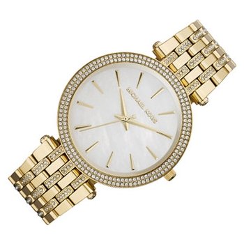 Michael Kors Darci Mother of Pearl Dial Gold Steel Strap Watch for Women - MK3219