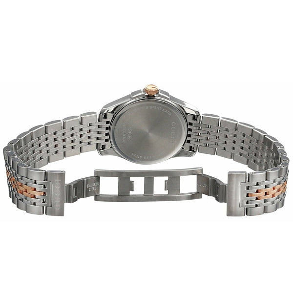 Gucci G Timeless Quartz Black Dial Two Tone Mesh Bracelet Watch For Women - YA126512
