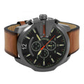 Diesel Mega Chief Quartz Chronograph Brown Leather Watch For Men - DZ4343