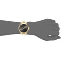 Michael Kors Slim Runway Black Dial Gold Steel Strap Watch for Women - MK3803