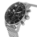 Breitling Superocean Heritage Chronograph 44 Black Dial Silver Mesh Bracelet Watch for Men - A13313121B1A1