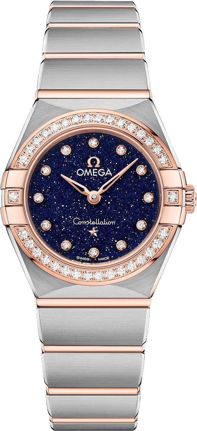 Omega Constellation Quartz Diamonds Blue Dial Two Tone Steel Strap Watch for Women - 131.25.25.60.53.002