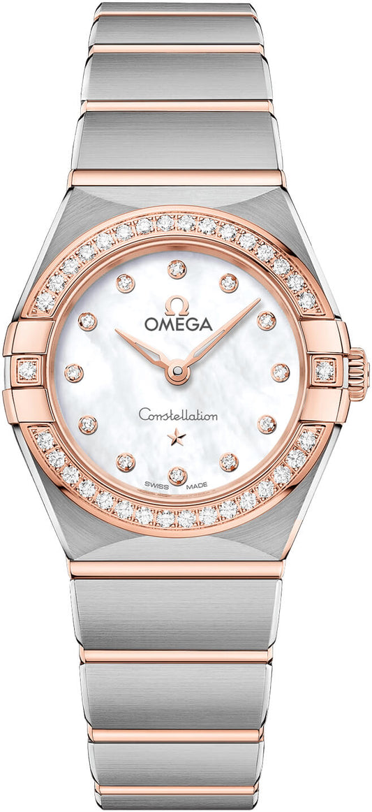 Omega Constellation Quartz Diamonds Mother of Pearl Dial Two Tone Steel Strap Watch for Women - 131.25.25.60.55.001