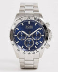 Hugo Boss Hero Sport Chronograph Blue Dial Silver Steel Strap Watch for Men - 1513755