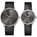 Calvin Klein Accent Black Dial Black Leather Strap Watch for Women  - K2Y2Y1C3