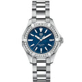 Tag Heuer Aquaracer Quartz 35mm Diamond Blue Dial Silver Steel Strap Watch for Women - WAY131N.BA0748