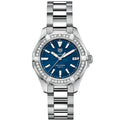 Tag Heuer Aquaracer Quartz 35mm Diamond Blue Dial Silver Steel Strap Watch for Women - WAY131N.BA0748