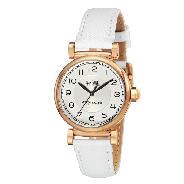 Coach Madison White Dial White Leather Strap Watch for Women - 14502408