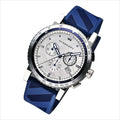 Burberry City Sport Chronograph White Dial Blue Rubber Strap Watch For Men - BU9808