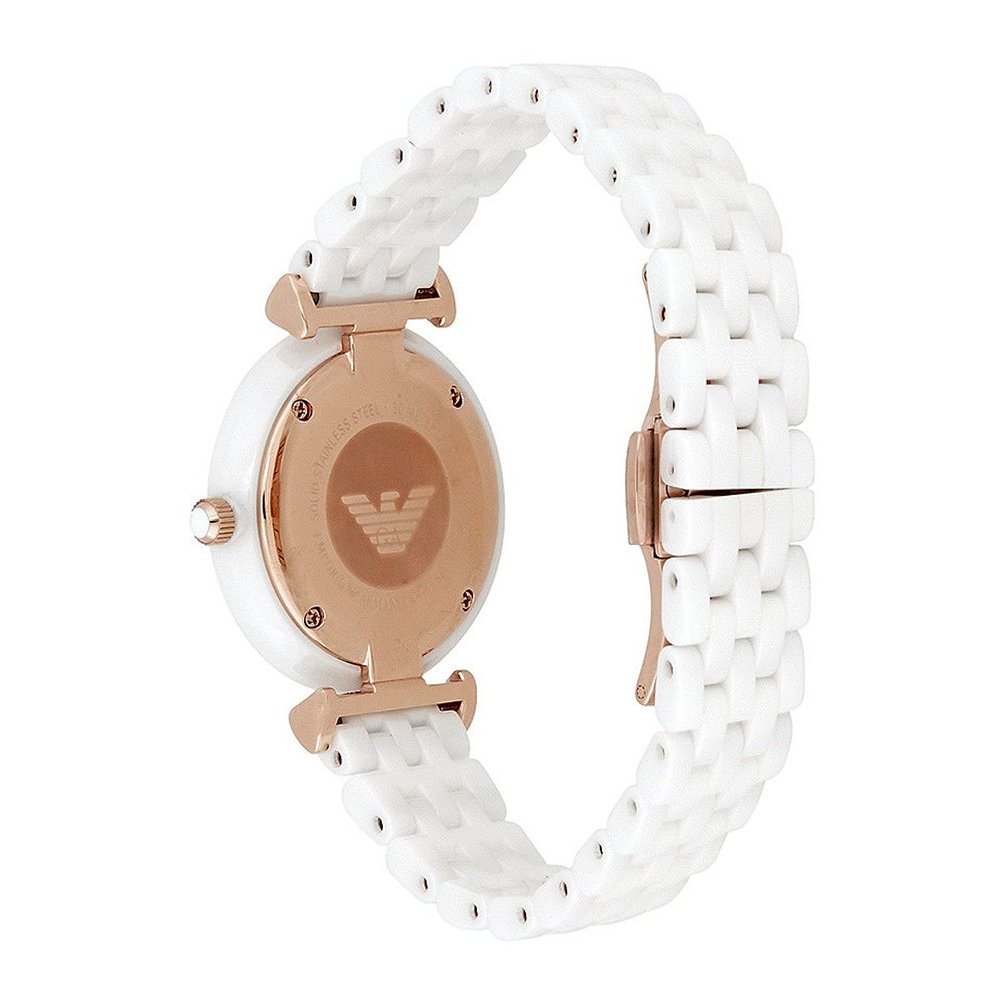 Emporio Armani Ceramica Mother of Pearl Dial White Ceramic Strap Watch For Women - AR1486