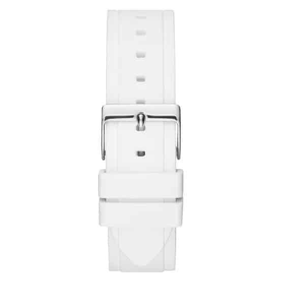 Guess Zena Analog White Dial White Rubber Strap Watch For Women - W1094L1