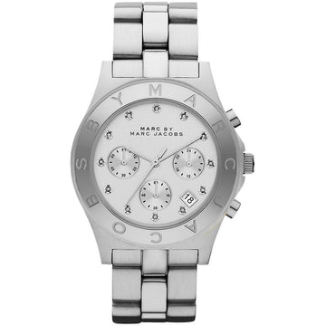 Marc Jacobs Blade White Dial SIlver Stainless Steel Strap Watch for Women - MBM3100