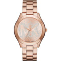 Michael Kors Slim Runway Rose Gold Dial Rose Gold Steel Strap Watch for Women - MK3591