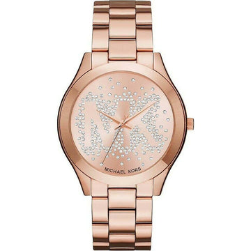 Michael Kors Slim Runway Rose Gold Dial Rose Gold Steel Strap Watch for Women - MK3591