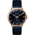 Marc Jacobs Baker Navy Blue Dial Navy Blue Leather Strap Watch for Women - MBM1329