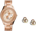 Fossil Stella Rose Gold Dial Rose Gold Steel Strap Watch for Women - ES3590