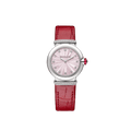 Bvlgari Lvcea Intarsio Diamonds Mother of Pearl Pink Dial Red Leather Strap Watch for Women - LVCEA103619