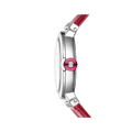 Bvlgari Lvcea Intarsio Diamonds Mother of Pearl Pink Dial Red Leather Strap Watch for Women - LVCEA103619