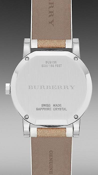 Burberry The City Silver Dial Brown Leather Strap Watch for Women - BU9136