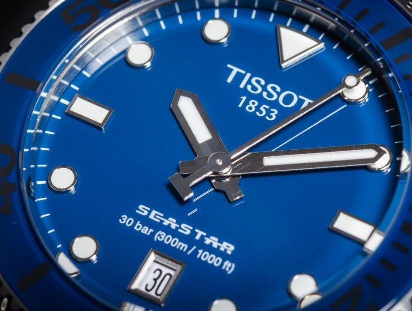 Tissot Seastar 1000 Blue Dial Silver Steel Strap Watch For Women - T120.210.11.041.00