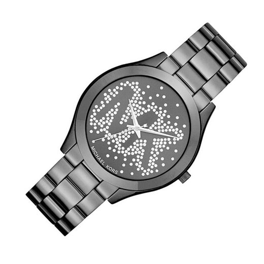Michael Kors Slim Runway Black Dial Black Steel Strap Watch for Women - MK3589