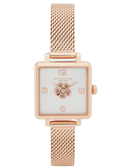 Coach Cass White Dial Rose Gold Mesh Bracelet Watch for Women - 14503698