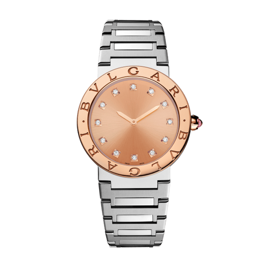 Bvlgari Bvlgari Bvlgari Resort Limited Edition Diamonds Gold Dial Silver Steel Strap Watch for Women - BVLGARI103682