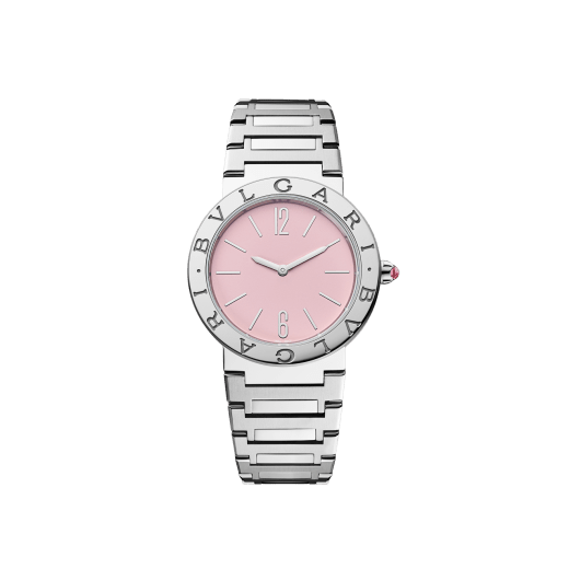 Bvlgari Bvlgari Bvlgari Quartz Pink Dial Silver Steel Strap Watch for Women - BVLGARI103711