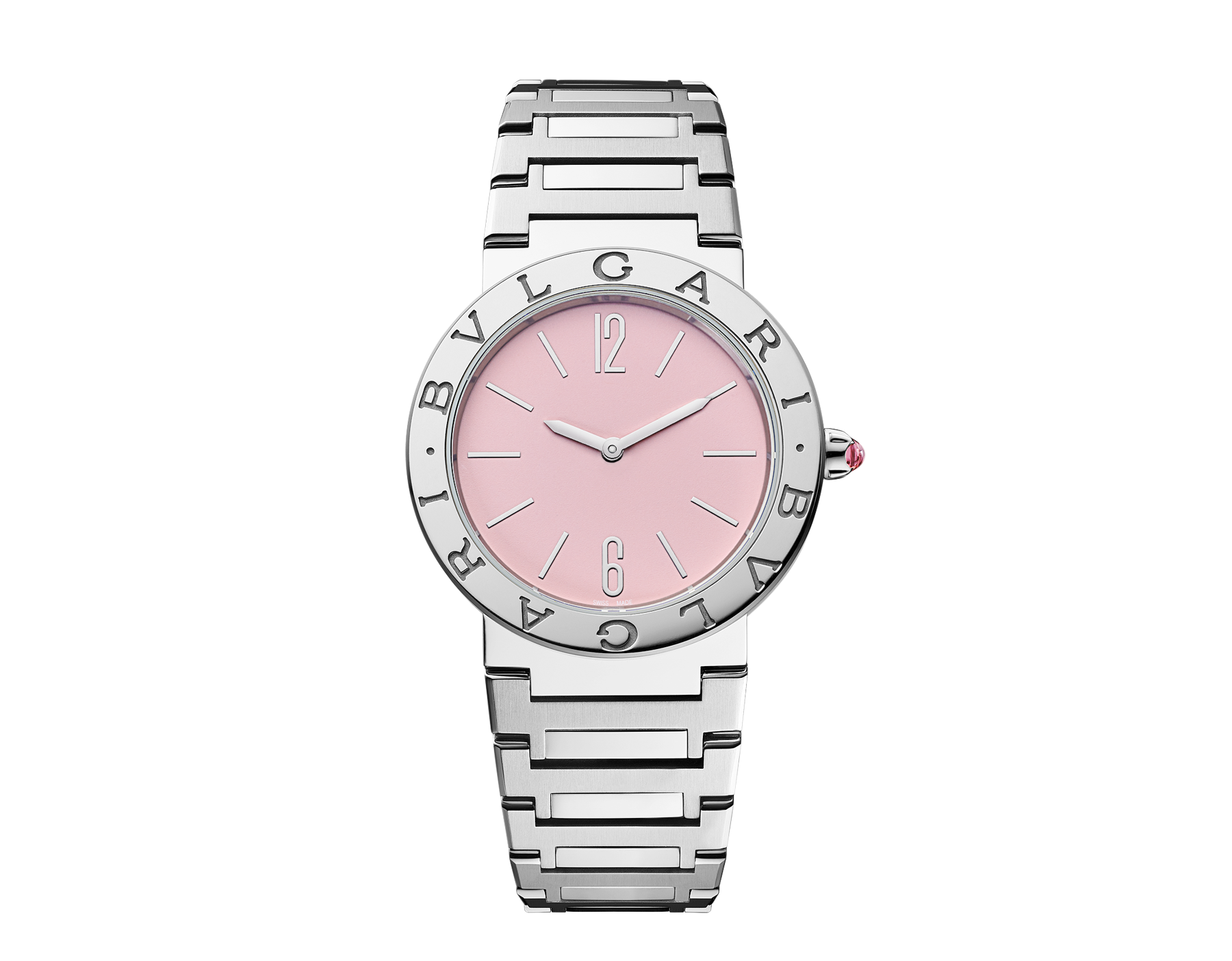 Bvlgari Bvlgari Bvlgari Quartz Pink Dial Silver Steel Strap Watch for Women - BVLGARI103711